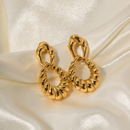 Nugget Jewelry 18K Gold Braided Hoop Earrings Women