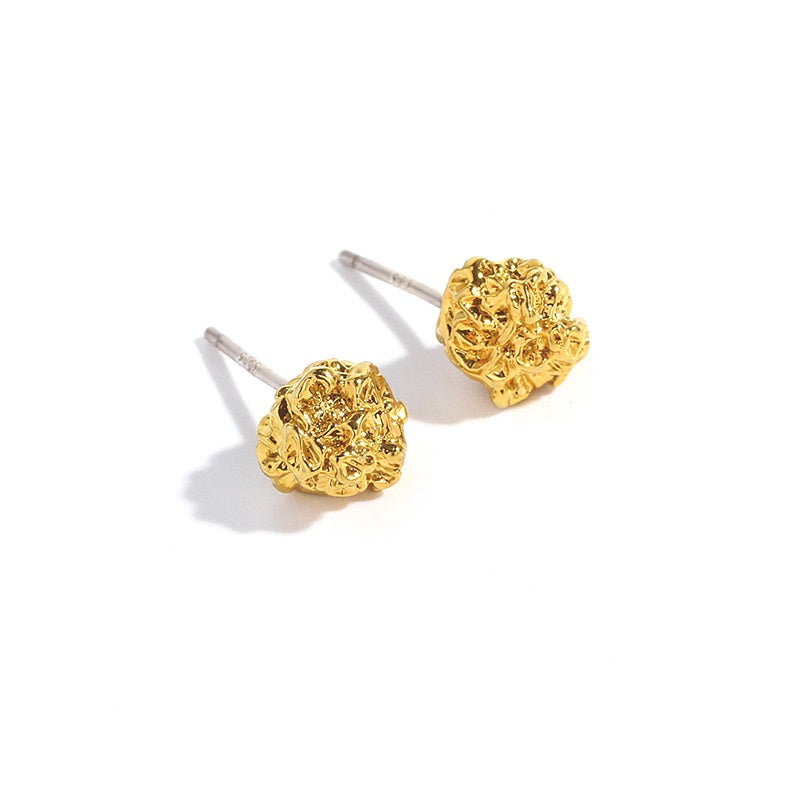 Gold Nugget Iregular Geomtric Stud Earrings nugget earrings